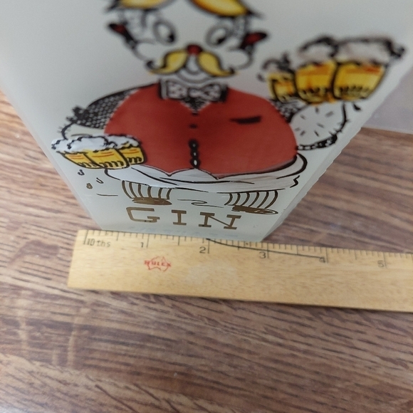 Vintage* 60s Glass Frosted Gin Decanter - Picture 6 of 6